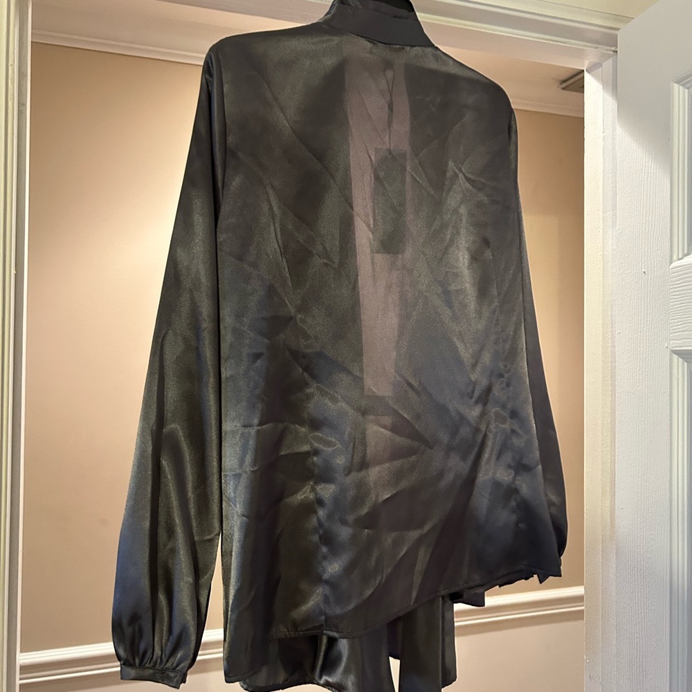 Calvin Klein Sheer Dark Grey Blouse